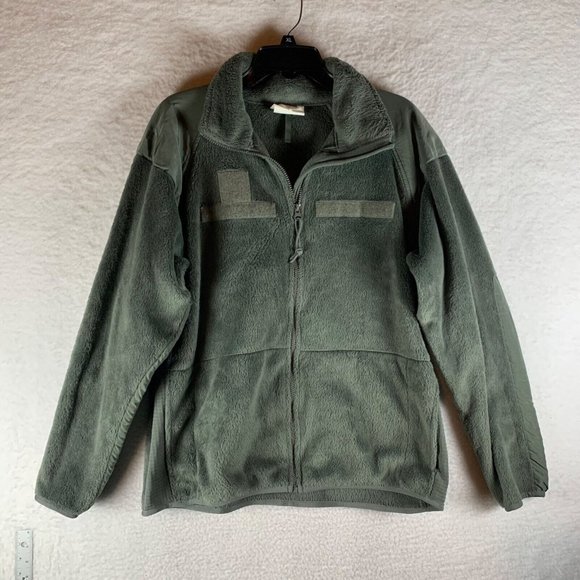 Men's Army Cold Weather GEN III Zip Up Military Fleece Jacket Green Size M‎ 8765 - Picture 1 of 8
